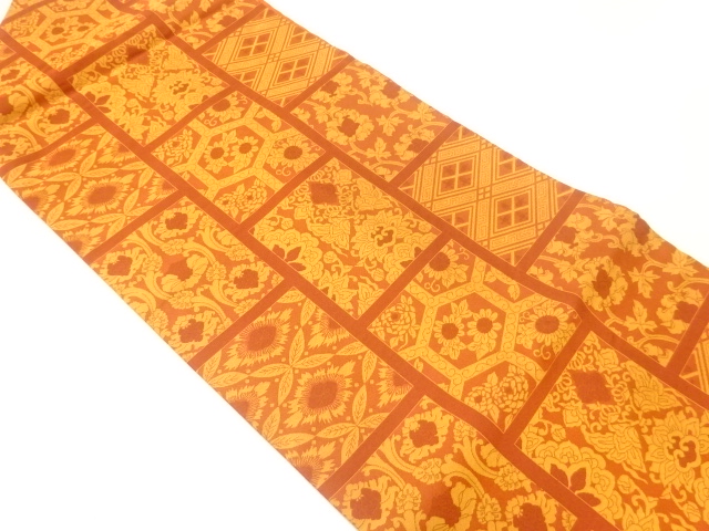 JAPANESE NAGOYA OBI / WOVEN FLOWER CLASSICAL PATTERN
